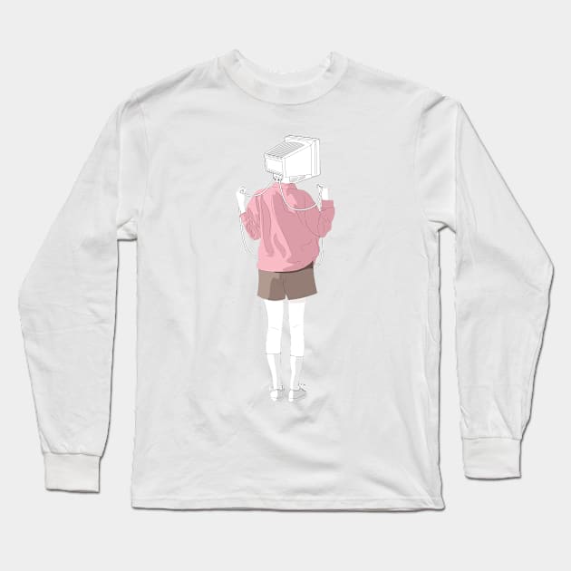 Coder girl hair Long Sleeve T-Shirt by avogel